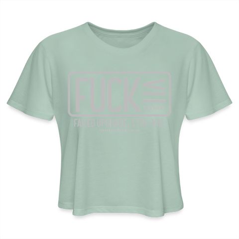 FUCK Tee (W) - dusty mint blue