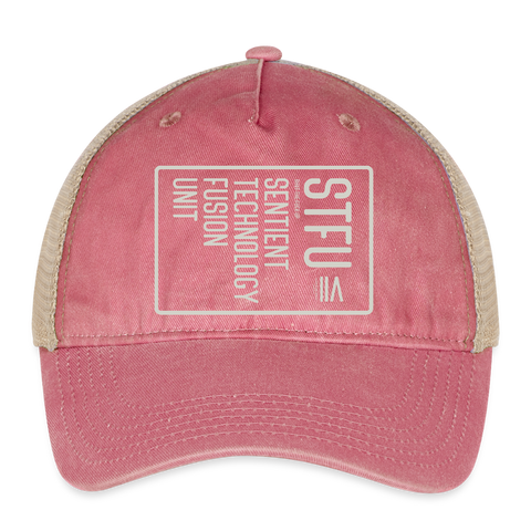 STFU Hat - washed red/beige