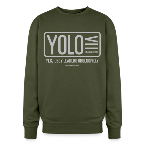 YOLO Oversized Sweatshirt - olive green