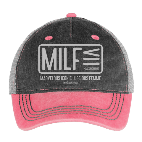 MILF Bucket Hat - washed pink / silver