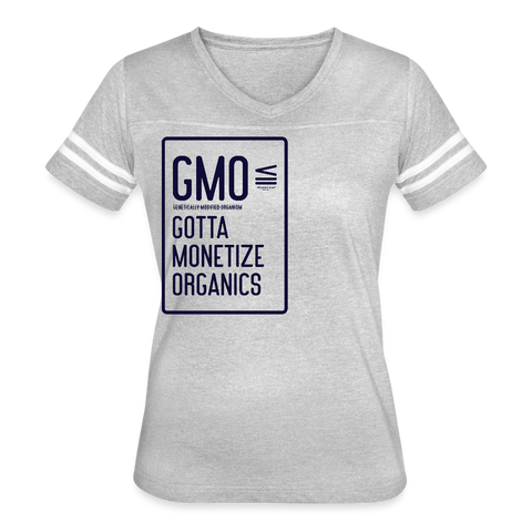 GMO Tee - heather gray/white