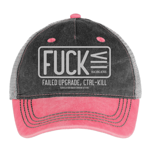 FUCK Vintage Hat - washed pink / silver