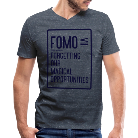 FOMO V Neck - heather navy