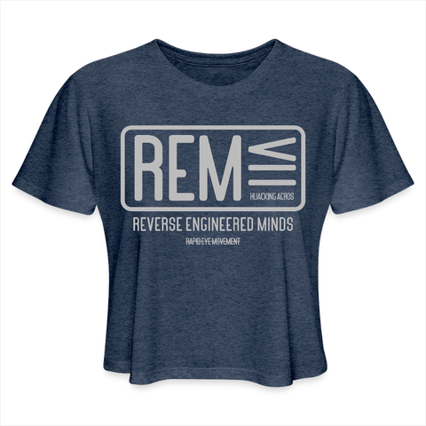 REM Cropped Tee (W) - heather navy