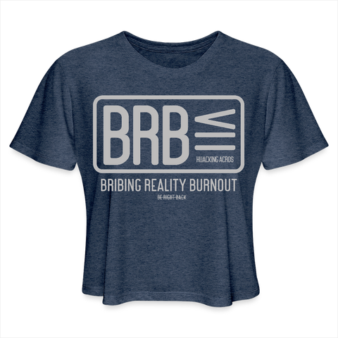 BRB Cropped Tee - heather navy