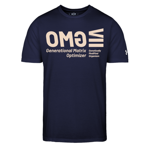 GMO Beige Acro Under Armor Tee - navy