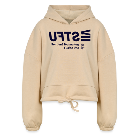 STFU Blue Acro Cropped Hoodie - nude