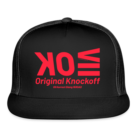 OK Red Acro Trucker Hat - black/black