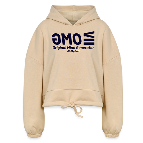 OMG Blue Acro Cropped Hoodie - nude