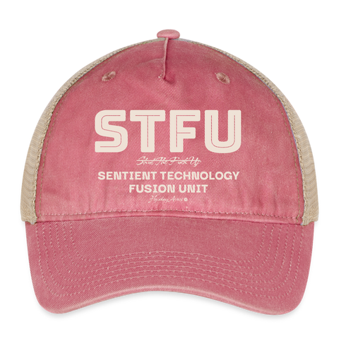 STFU Hat - washed red/beige