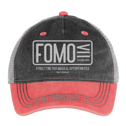 FOMO Trucker Hat - washed red / silver
