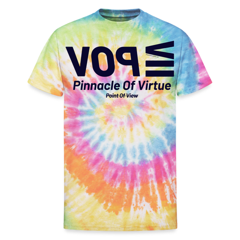 POV Beige Acro Tie Dye Tee - rainbow