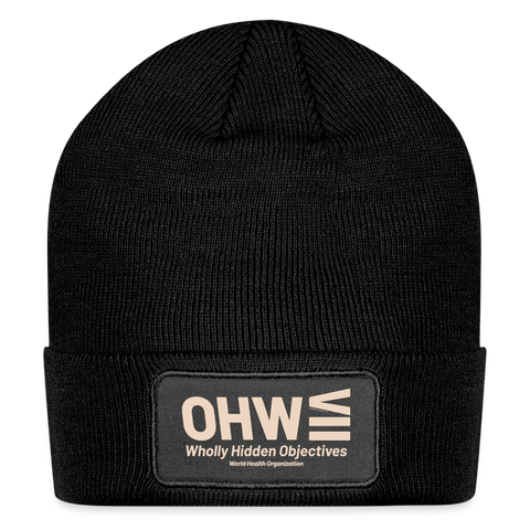 WHO Beige Acro Beanie - black