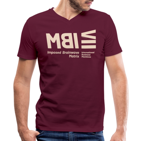 IBM Beige Acro B&C V Neck - maroon