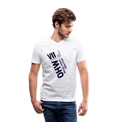 WHO Blue Acro V Neck - white