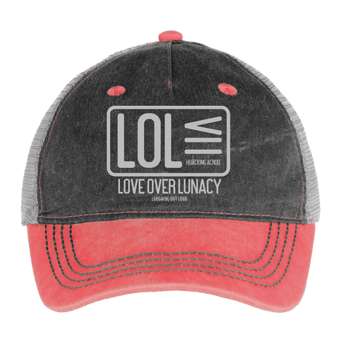 LOL Hat - washed red / silver