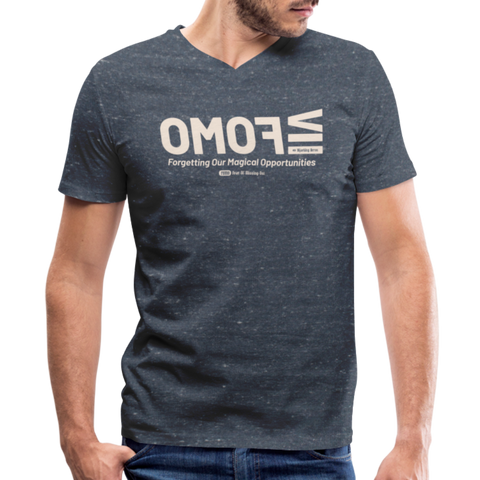 FOMO Beige Acro B&C V Neck - heather navy