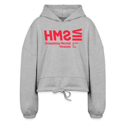 SMH Red Acro Cropped Hoodie - heather gray