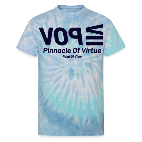 POV Beige Acro Tie Dye Tee - blue lagoon