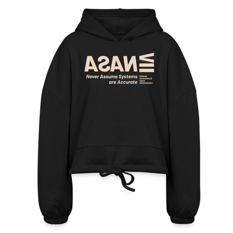 NASA Beige Acro Cropped Hoodie - black