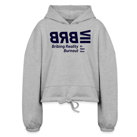 BRB Blue Acro Cropped Hoodie - heather gray