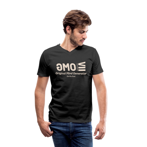 OMG Beige Acro V Neck - black