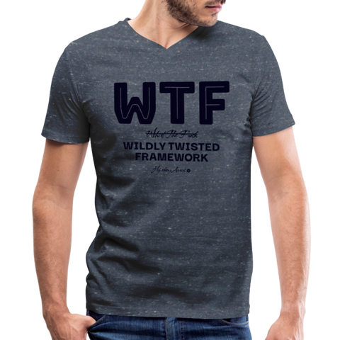 WTF V Neck - heather navy