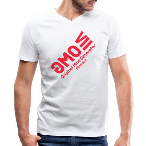 OMG Red Acro B&C V Neck - white