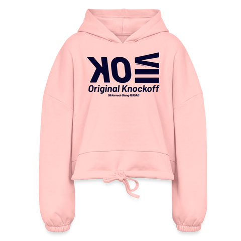 OK Blue Acro Cropped Hoodie - light pink