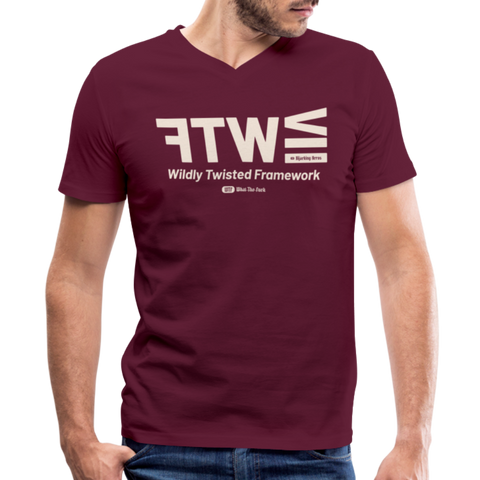 WTF Beige Acro B&C V Neck - maroon