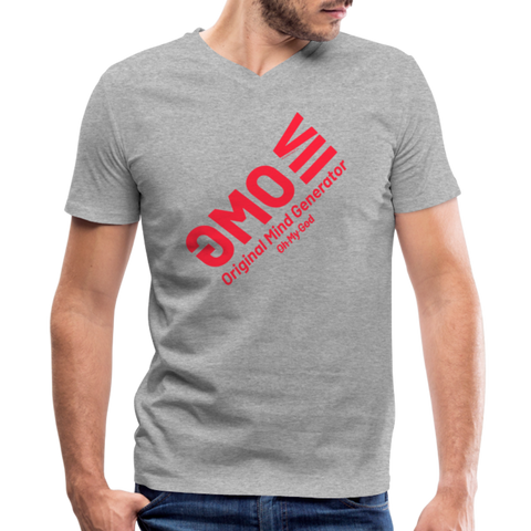 OMG Red Acro B&C V Neck - heather gray