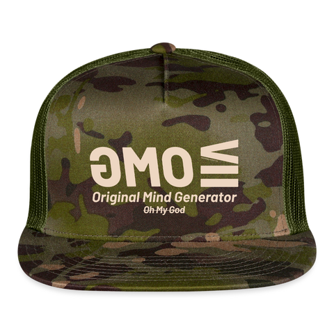 OMG Beige Acro Trucker Hat - MultiCam\green