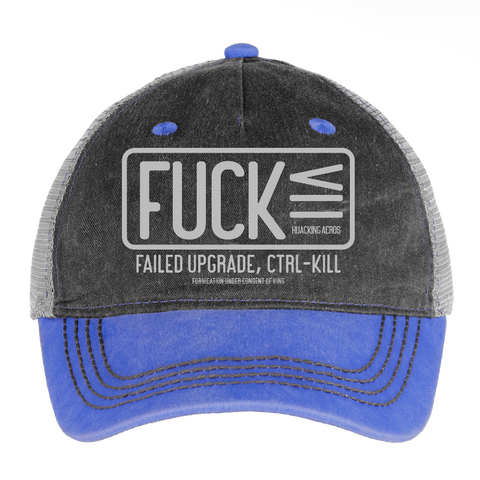 FUCK Vintage Hat - washed blue / silver