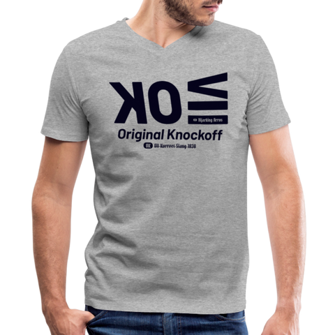 OK Blue Acro B&C V Neck - heather gray