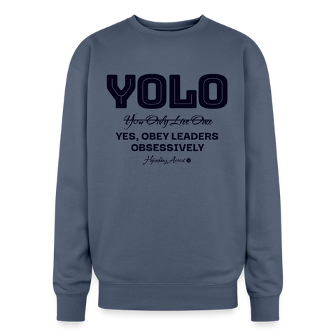 YOLO Oversized Sweatshirt - stone blue