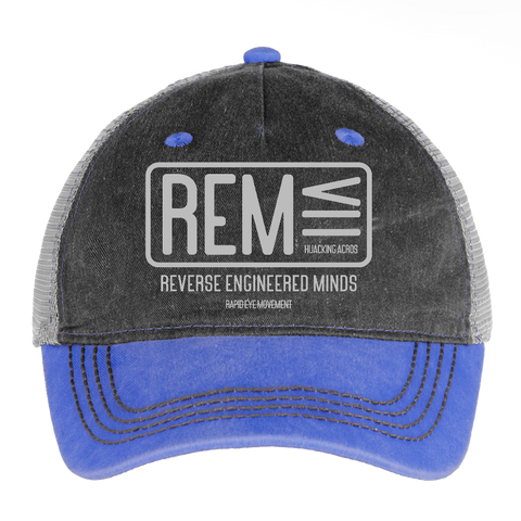 REM Vintage Hat - washed blue / silver