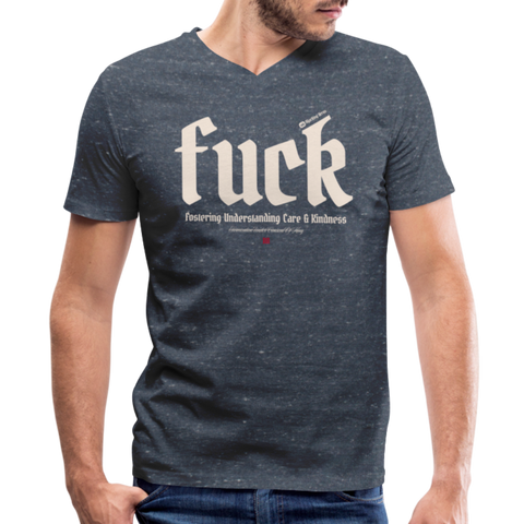 FUCK Beige Acro B&C V Neck - heather navy