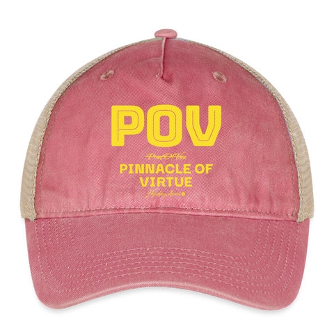 POV Hat - washed red/beige