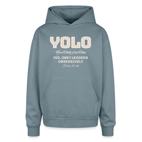 YOLO Oversized Hoodie - stone blue