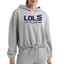 LOL Blue Acro Cropped Hoodie - heather gray