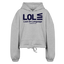 LOL Blue Acro Cropped Hoodie - heather gray