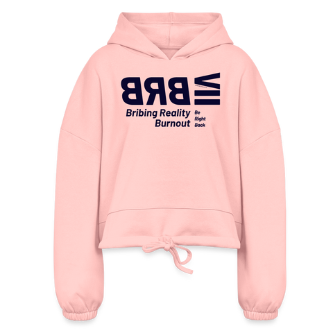 BRB Blue Acro Cropped Hoodie - light pink