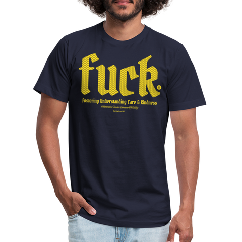 FUCK Yellow Acro B&C Tee - navy