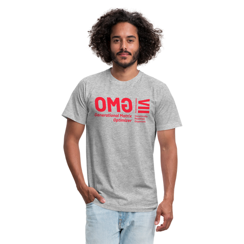 GMO Red Logo Tshirt - heather gray