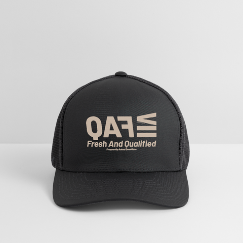 FAQ Beige Acro BaseBall Hat - charcoal