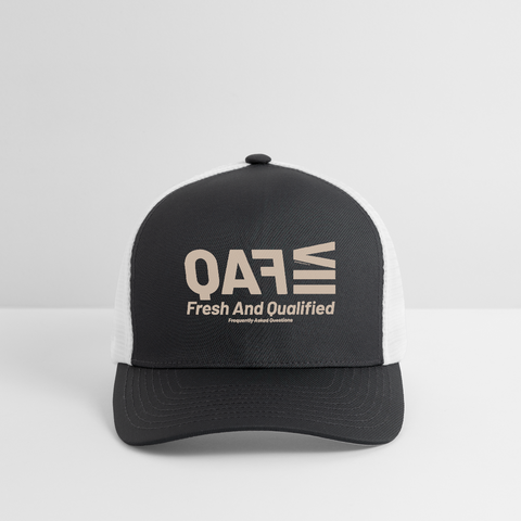 FAQ Beige Acro BaseBall Hat - dark gray/white