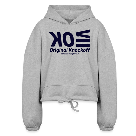 OK Blue Acro Cropped Hoodie - heather gray