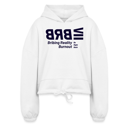 BRB Blue Acro Cropped Hoodie - white