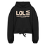 LOL Beige Acro Cropped Hoodie - black