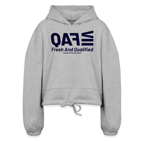 FAQ Blue Acro Cropped Hoodie - heather gray